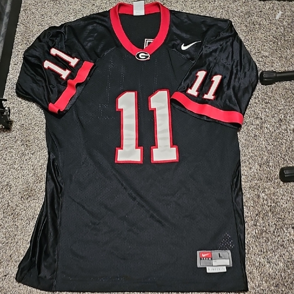Nike Georgia  Bulldogs Black and Red Men's Football Jersey Size Large